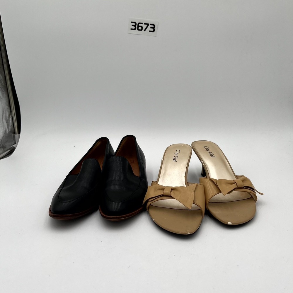 Lot of 2 Madewell / City Girl Women 9 Shoes Multicolor Bow Slip On Casual Sandal